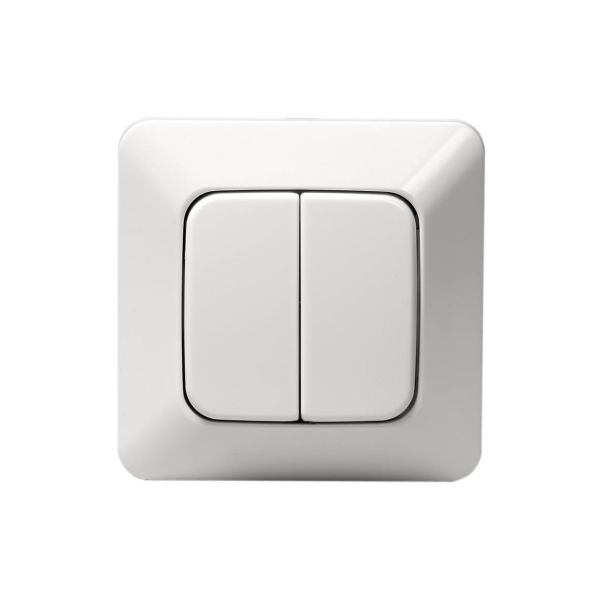 ABB 1465U4 Trykknapp innfelt, IP20, alpinhvit Kroneomkobler, uten klør