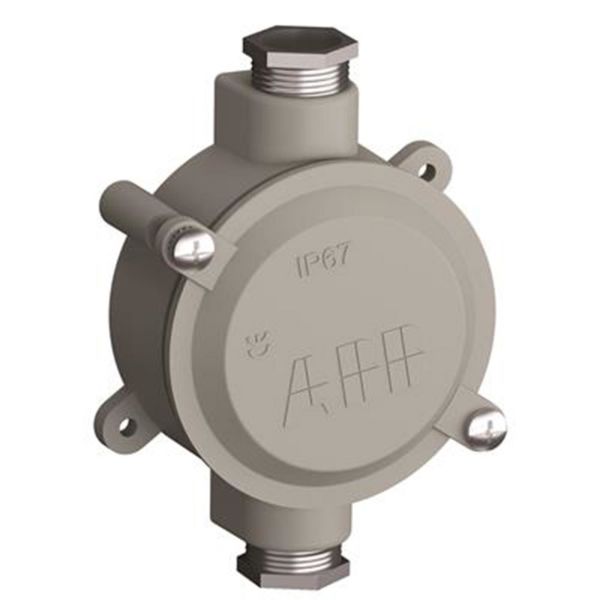 ABB 2CMA136541R1000 Lettmetallboks aluminium, gjenge 22,5 1 høyre, 1 venstre, 90 nm