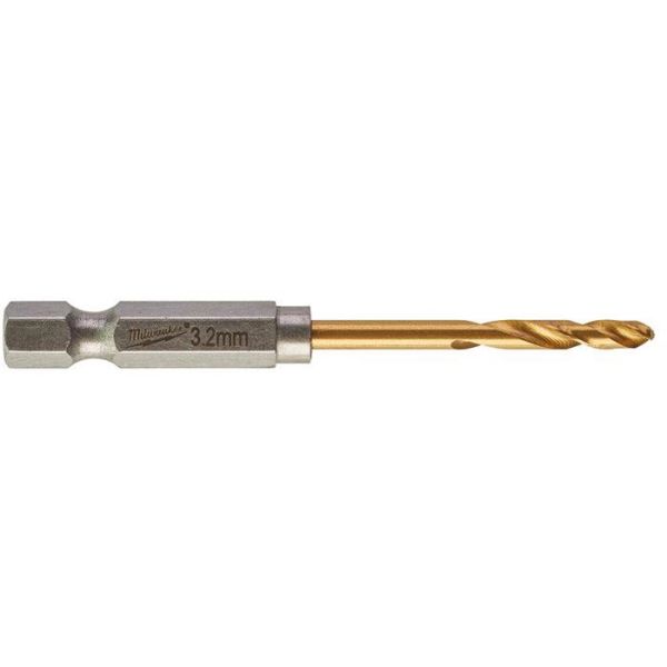 Milwaukee SHOCKWAVE Red Hex HSS-G TIN Metallbor 2-pakning 3,2 mm