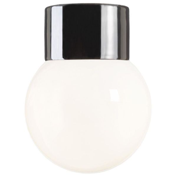 Ifö Electric Classic Glob 150 Takarmatur IP54, rett, E27, opal Svart