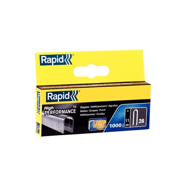 Rapid Nr 28 Bredtrådkabelstift Stål 11 mm