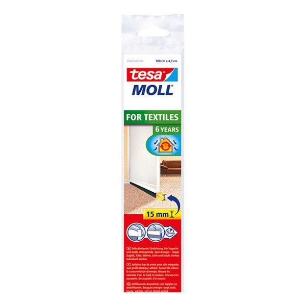 Tesa 05403-00100-00 Børstelist 1 m, 43 mm, selvklebende Hvit