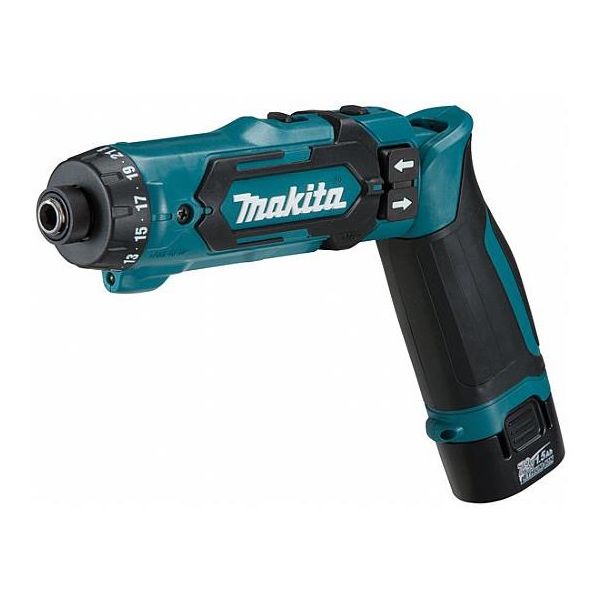 Makita DF012DSJ Momentskrutrekker med 1,5Ah-batterier og lader