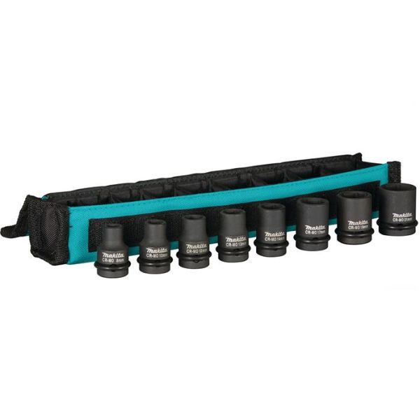 Makita E-02989 Krafthylsesett 8-21 mm, 8 deler