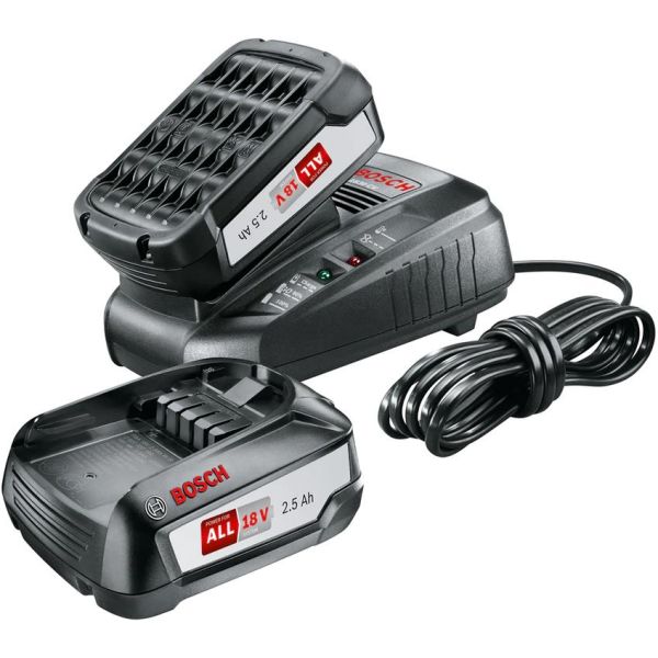 Bosch DIY AL 1830 CV + 2x2,5Ah Ladepakke 2 stk. 2,5 Ah-batterier og lader