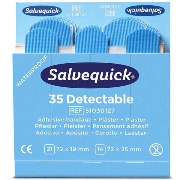 Salvequick 51030127 Blue Detectable Plaster