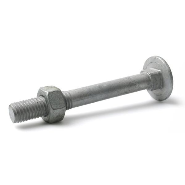 Arvid Nilsson 14912120 Vognbolt M12 MVBF 4.6 FZV, med mutter M12 x 120 mm, 25-pakning