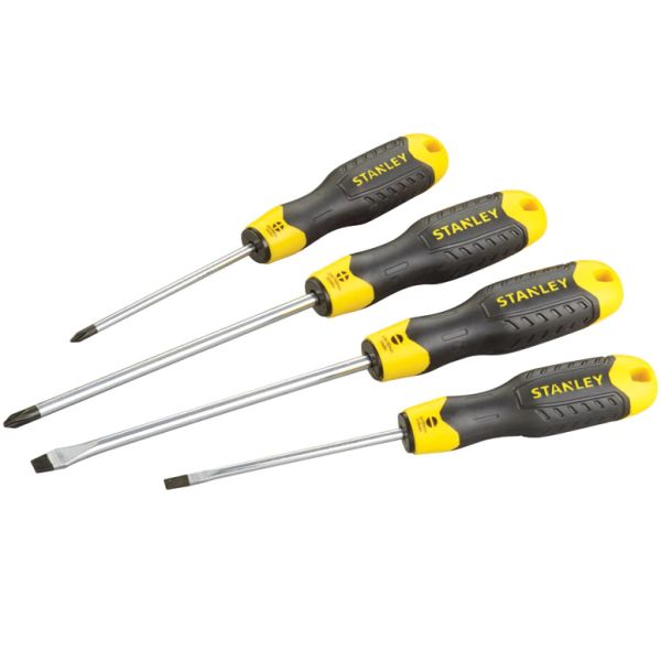 STANLEY 0-65-013 Cushion Grip Skrutrekkersett 4 stk. mykt grep