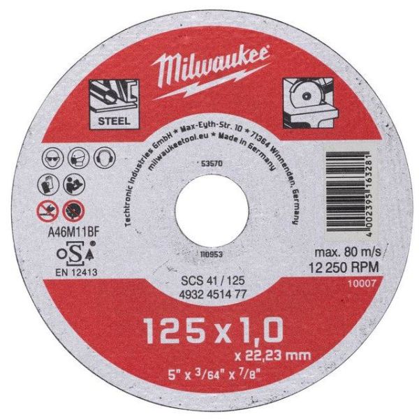 Milwaukee SCS 41 Contractor Kappskive 125x1 mm