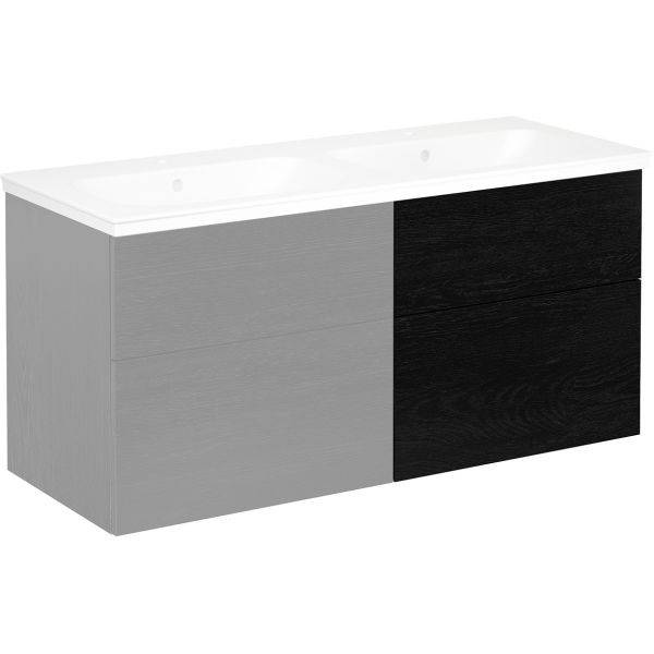 Gustavsberg Artic Vaskeservant 605 x 465 mm, svart eik Høyre