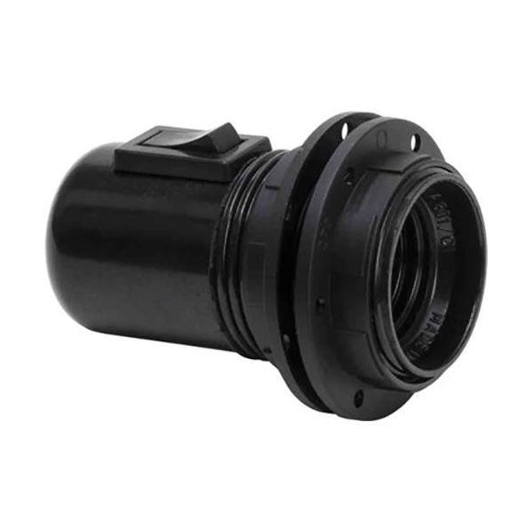 Gelia 100000940 Lampeholder E27, gjenget, med vippestrømbryter