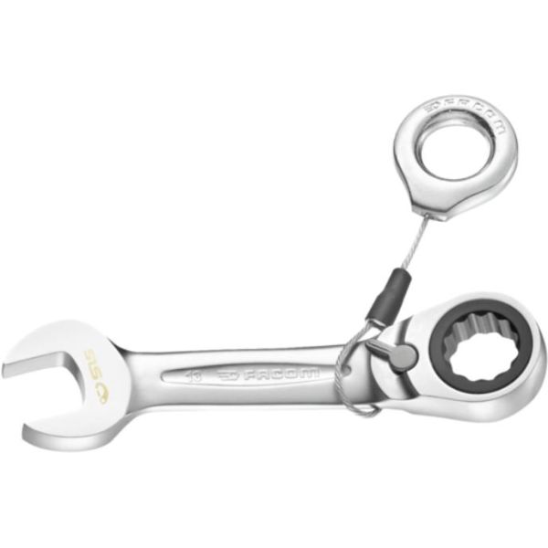 Facom 467S.10SLS U-ringnøkkel med skralle og kort skaft 10 mm, lengde 95,5 mm