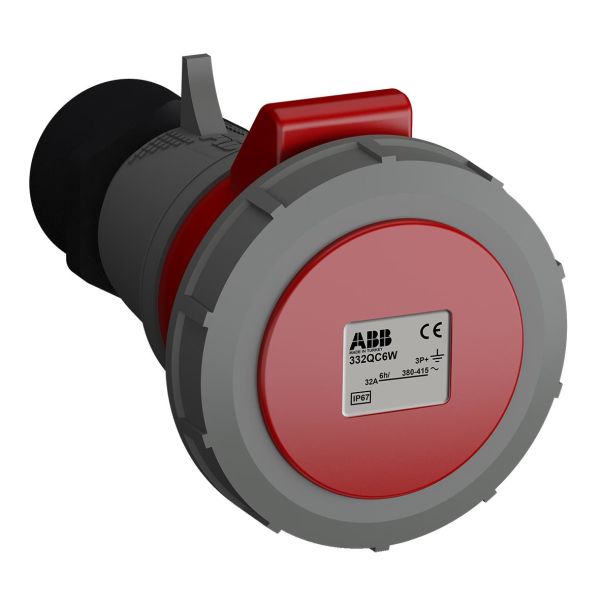 ABB 2CMA102375R1000 Skjøteuttak hurtigtilkoblet, vibrasjonsbestandig Rød, 32 A, 4-polet, IP67
