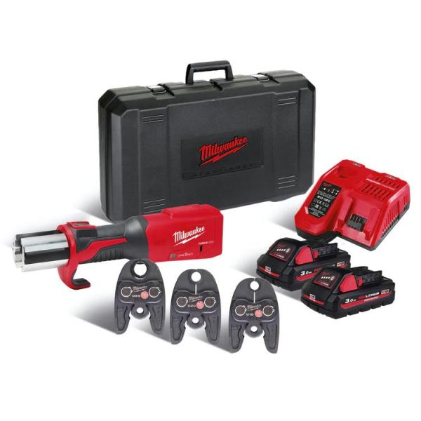Milwaukee M18 ONEBLHPT-302C U-SET Pressemaskin med batterier og lader