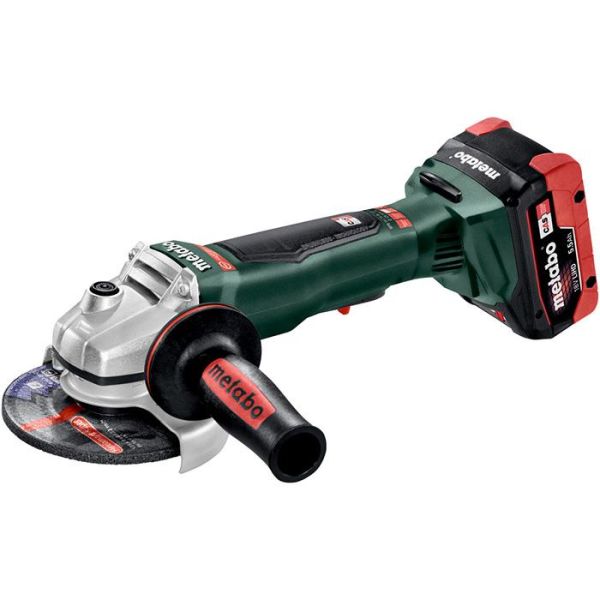 Metabo WPB 18 LTX BL 125 Quick Vinkelsliper med 5,5Ah-batterier og lader