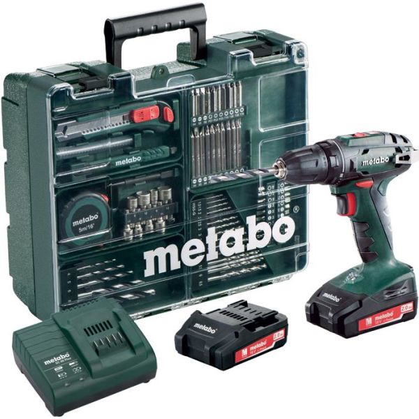 Metabo BS 18 SET Borskrutrekker med 2,0Ah-batterier og lader