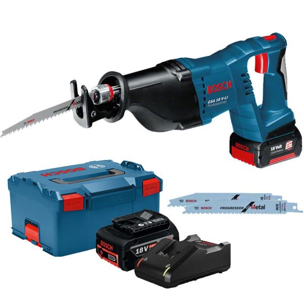 Bosch GSA 18 V-LI Tigersag med batteri, lader, veske og sagblad