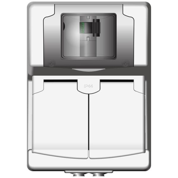 Norwesco 470051 Vegguttak med jordfeilbryter, IP44, 16 A / 10MA