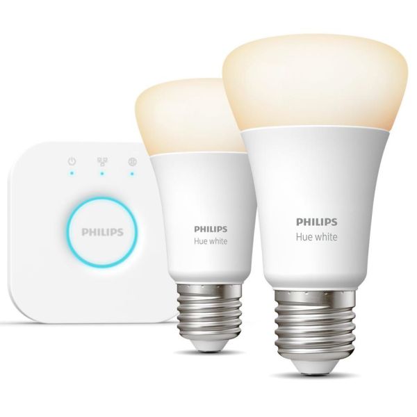 Philips Hue White Startpakke for smartbelysning, 2 x 9 W