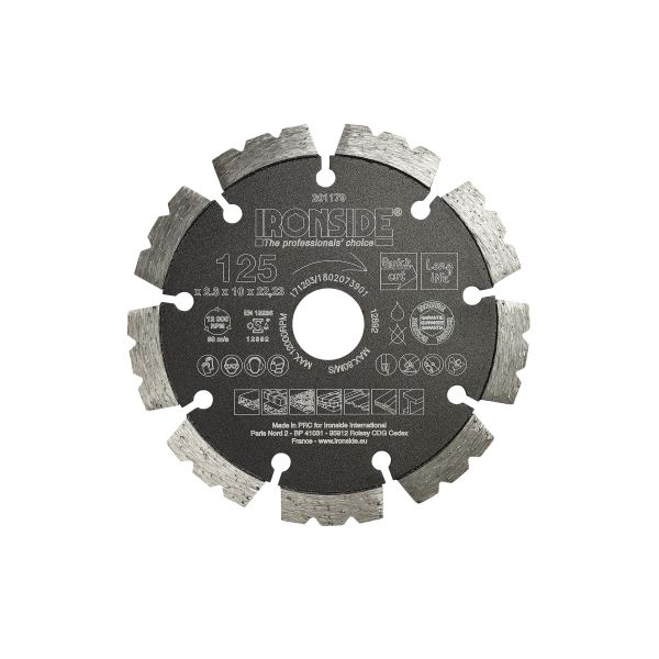 Ironside 201179 Diamantkappskive universell, 125 x 22,23 x 2,3 mm