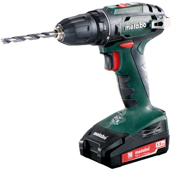Metabo BS 18 Borskrutrekker med 1,5 Ah-batterier og lader