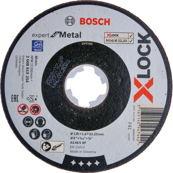 Bosch Expert for Metal Kappskive X-LOCK, rett skjæring 125 × 1,6 × 22,23 mm