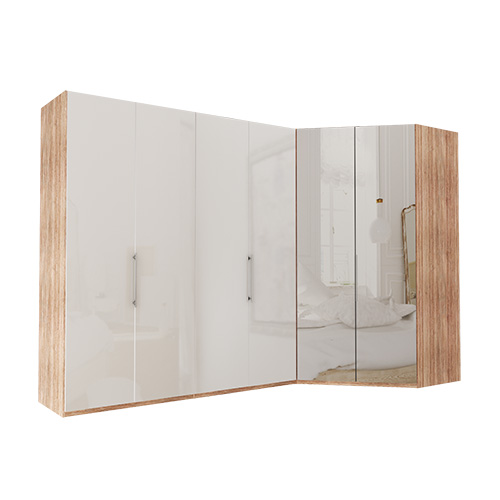 Garderobe Atlanta - Lys rustikk eik 200 cm, 236 cm, Walk-in