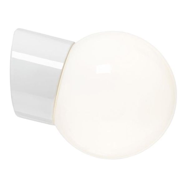 Ifö Electric Classic Glob Veggarmatur blank, skrå, IP54 Hvit