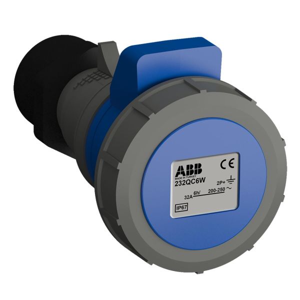 ABB 2CMA102356R1000 Skjøteuttak hurtigtilkoblet, vibrasjonsbestandig Blå, 32 A, 3-polet, IP67