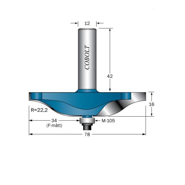 Cobolt 325-078 Frisfres R=22,2, D=78, L=16, S=12