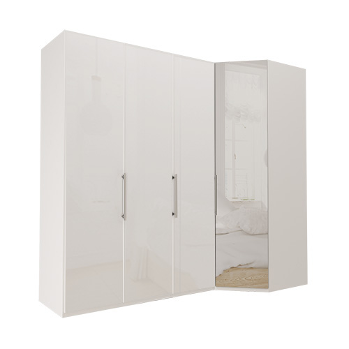 Garderobe Atlanta - Hvit 150 cm, 236 cm, Hvitt glass