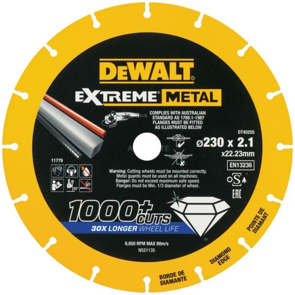 Dewalt Extreme Metal Diamond Edge Diamantkappskive 230 x 22,23 x 2,1 mm