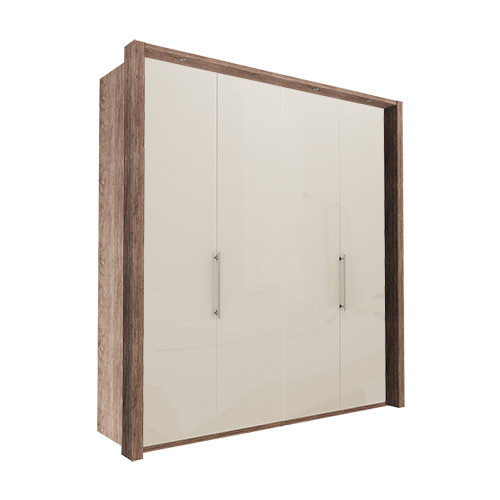 Garderobe Atlanta - Mørk rustikk eik 200 cm, 216 cm, Med ramme
