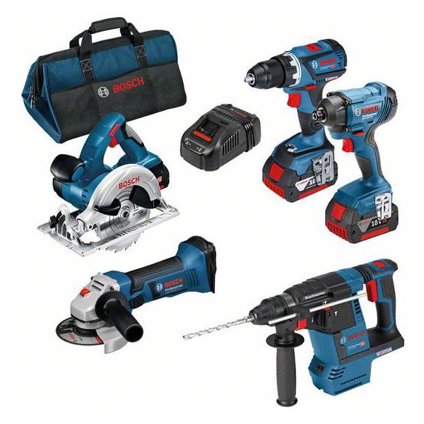 Bosch 0615990K9J Verktøypakke med veske, 5,0 Ah batterier og lader