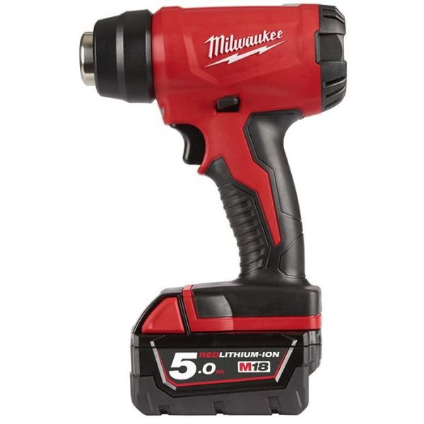 Milwaukee M18 BHG-502C Varmluftspistol med 5,0Ah-batterier og lader