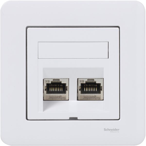 Schneider Electric WDE002438 Modulæruttak med heldekningsplate Hellende