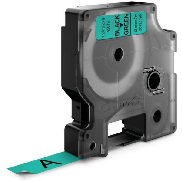 DYMO Standard D1 Teip 12mm Svart på grønt