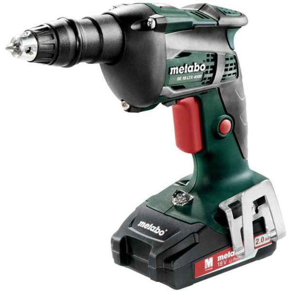 Metabo SE 18 LTX 6000 Gipsskrutrekker med 2,0Ah-batterier og lader