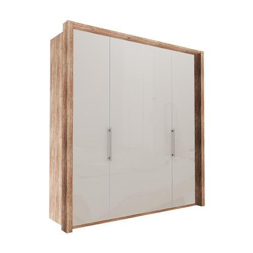 Garderobe Atlanta - Lys rustikk eik 200 cm, 216 cm, Med ramme