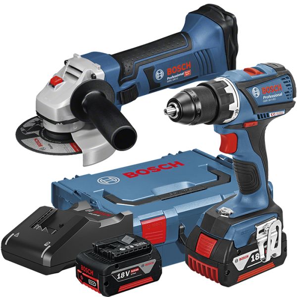 Bosch GSR 18V-EC + GWS 18-125 V-LI Verktøypakke + Vinkelsliper GWS 18-125 V-LI