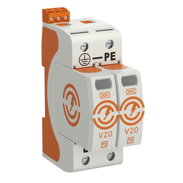 Obo Bettermann 5095282 Overspenningsvern type 2, 230 V, IP20 V20-2+FS-280
