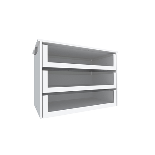 Skuffeseksjon Innredning Mix 640 mm, 3 stk. Mellom med glassfront