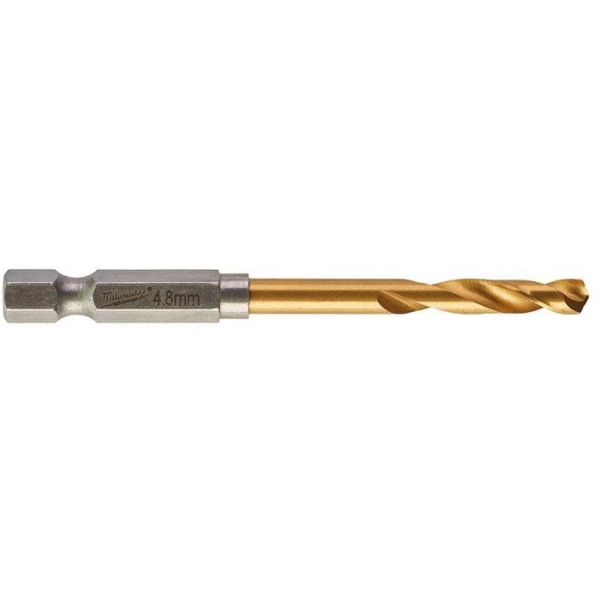 Milwaukee SHOCKWAVE Red Hex HSS-G TIN Metallbor 1-pakning 4,8 mm