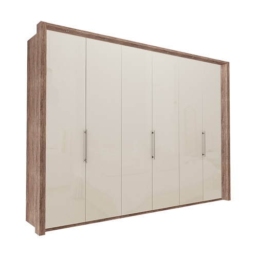 Garderobe Atlanta - Mørk rustikk eik 300 cm, 236 cm, Med ramme