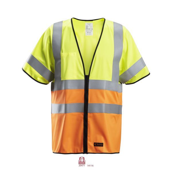 Snickers 4361 ProtecWork Synlighetsvest varsel, gul/oransje S