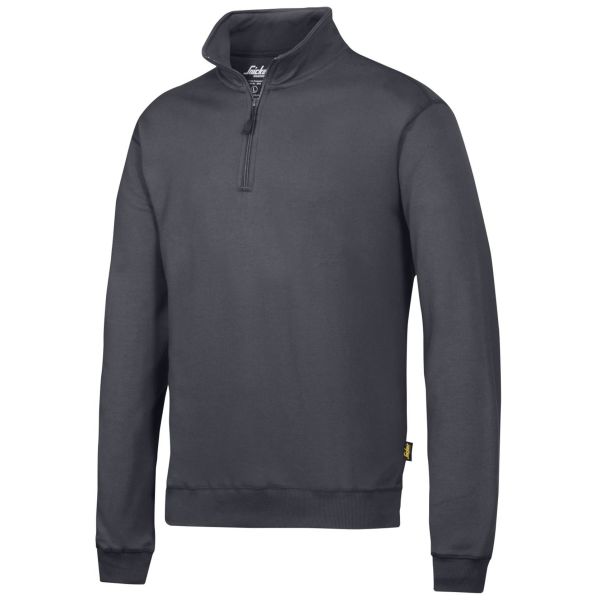 Snickers 2818 Sweatshirt grå, med kort glidelås XS