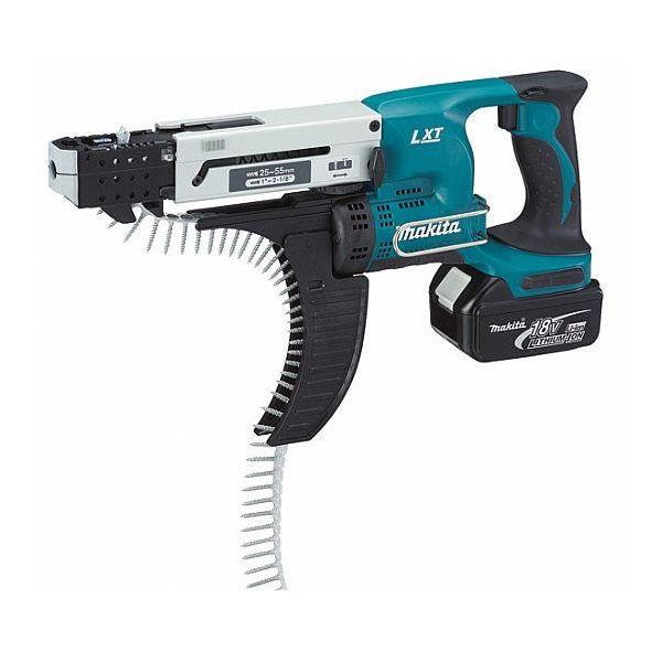 Makita DFR550RTJX Skruautomat med 5,0Ah-batterier og lader