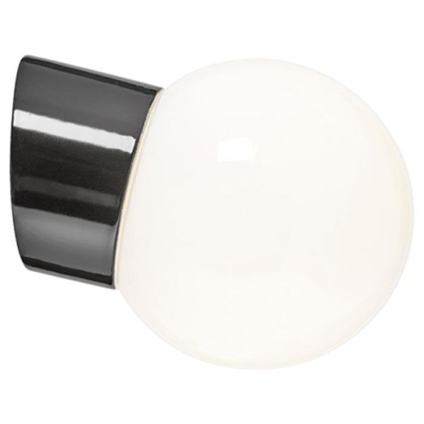 Ifö Electric Classic Glob Veggarmatur blank, skrå, IP54 Svart