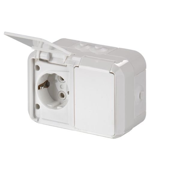 ABB 402ESW Vegguttak IP55, hurtigkobling 2-veis