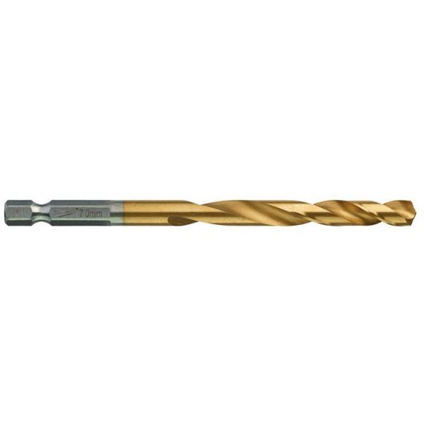Milwaukee SHOCKWAVE Red Hex HSS-G TIN Metallbor 1-pakning 7 mm